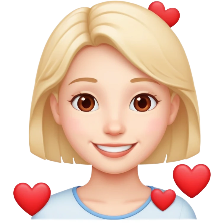 Smiling cute with hearts around  emoji