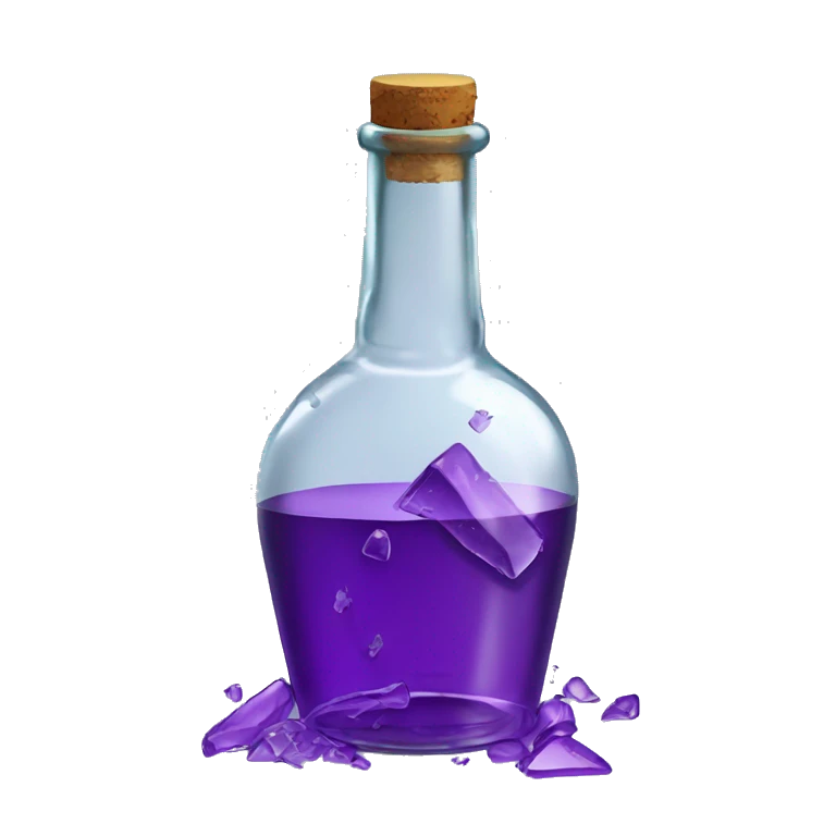 Broken bottle glass purple smashed emoji