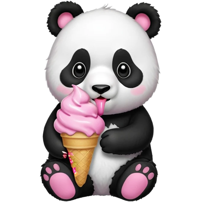 Panda eating ice cream emoji