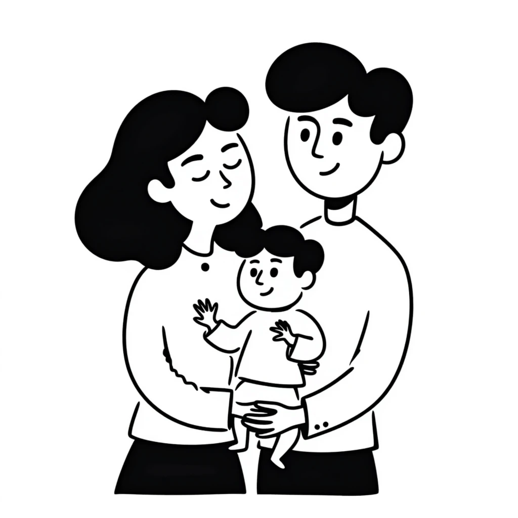 family with mom, dad, and baby emoji
