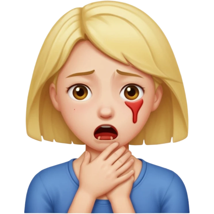 girl choking herself emoji
