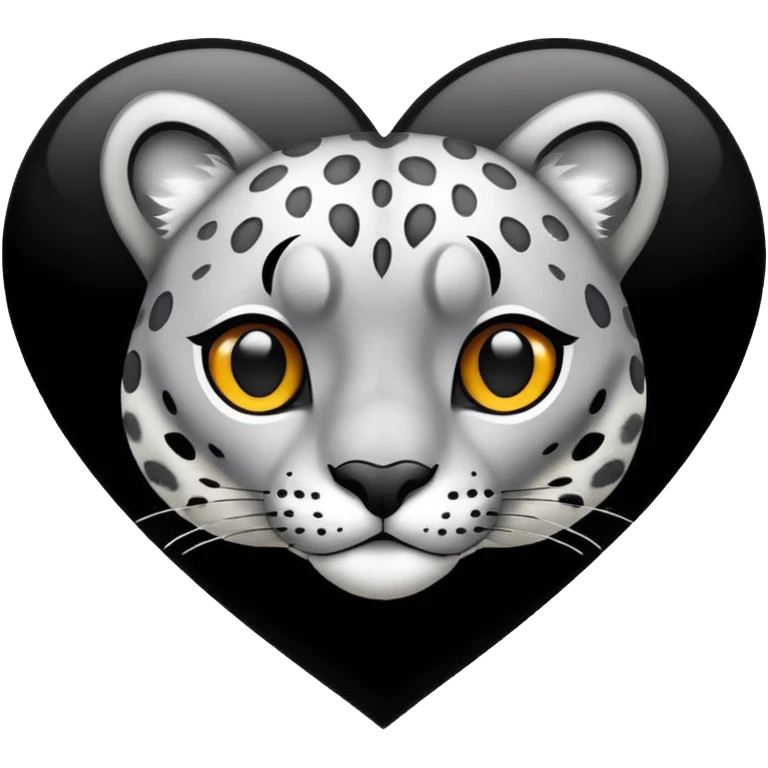 Realistic snow-Leopard-patterned heart emoji
