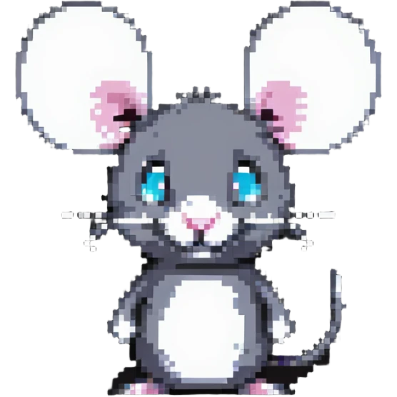 Pixelated mouse character with big ears emoji