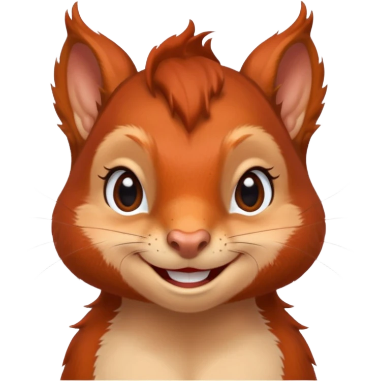 emoji Realistic sexy red Mama squirrel withe freckles. smiling eyes. For profil pic. emoji
