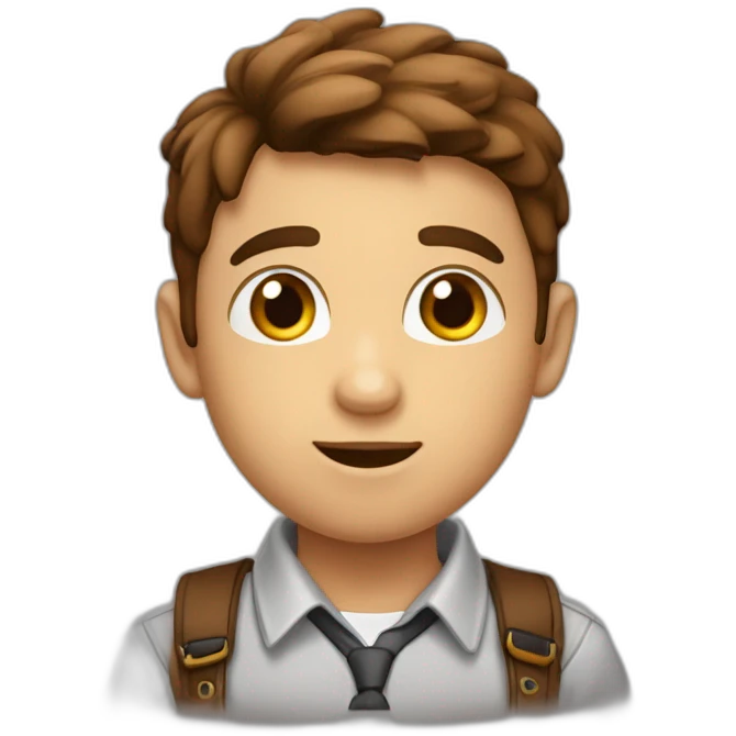 garçon-brun-yeux marrons - emoji