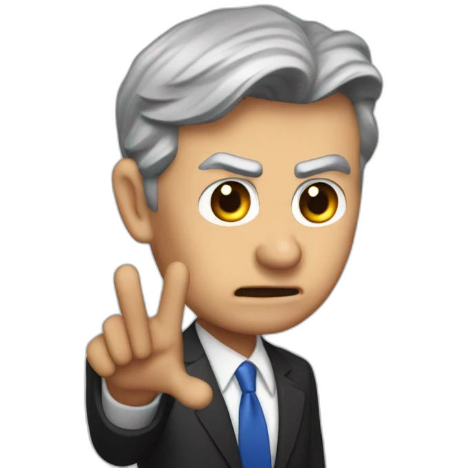 Jerome powell, angry, waving hand emoji