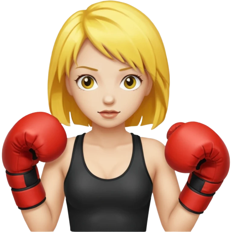 sexy girl with yellow hair boxing emoji