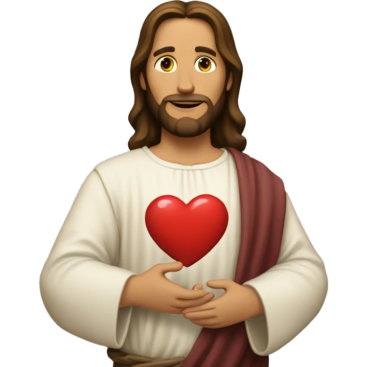 Jesus holding heart emoji