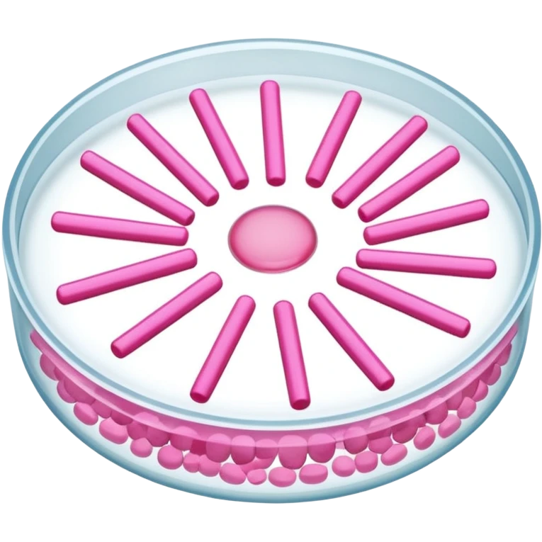 placa de petry com pequenos bastoes rosas flutuando emoji