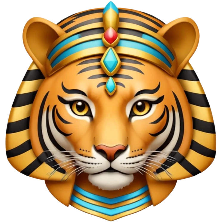 Tiger pharaoh with Egyptian headdress emoji