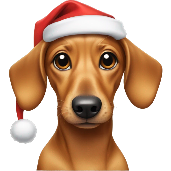 Dashund with santa hat emoji