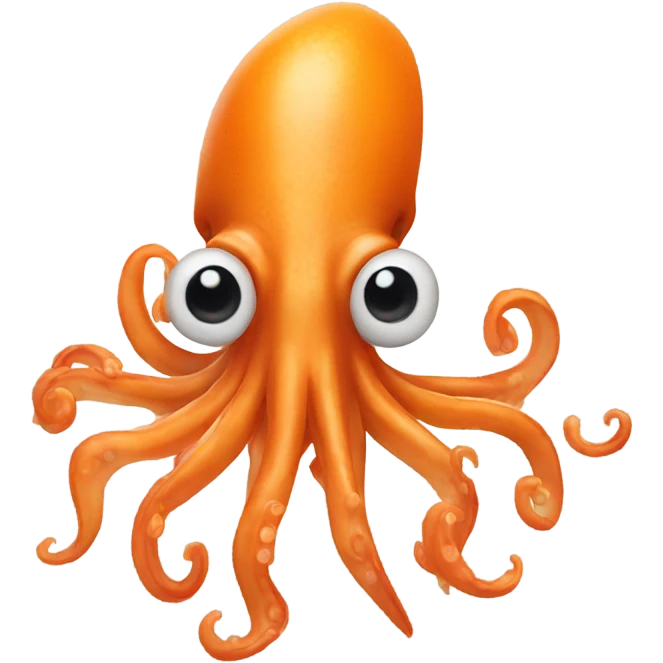 Orange squid facing forward  emoji