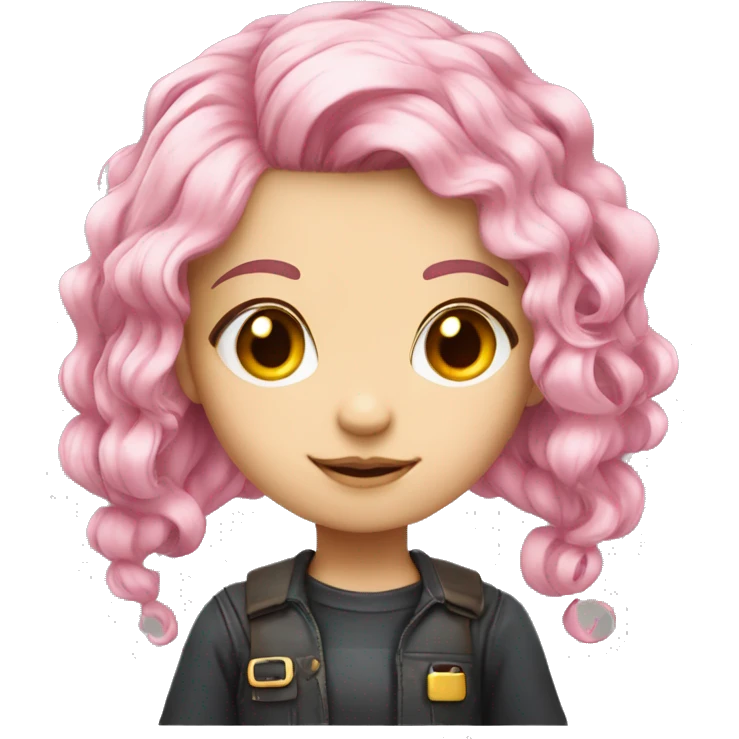 pink hair cute coder white-skin girl emoji