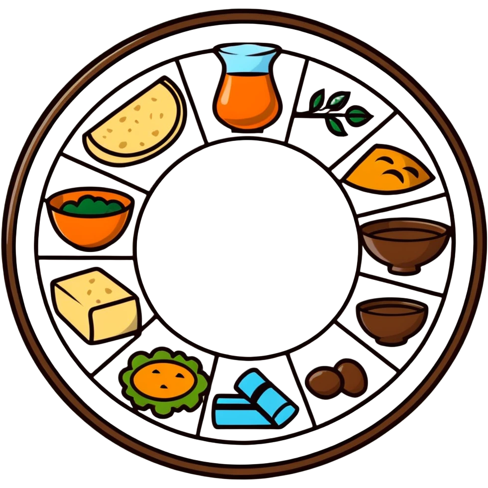 Passover seder plate with symbolic foods emoji