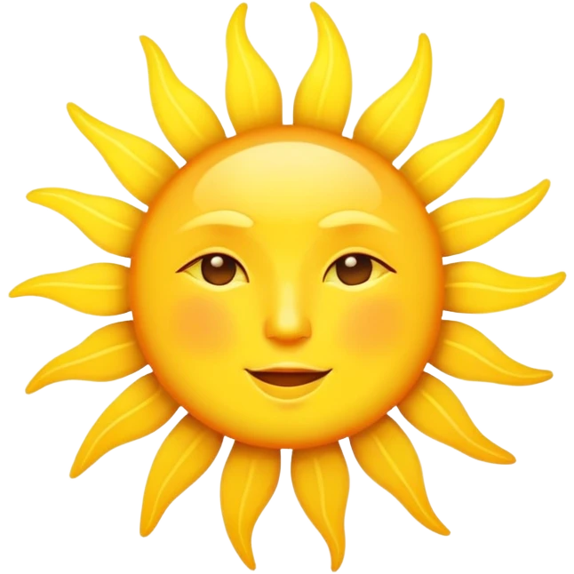 bright yellow sun with rays emoji