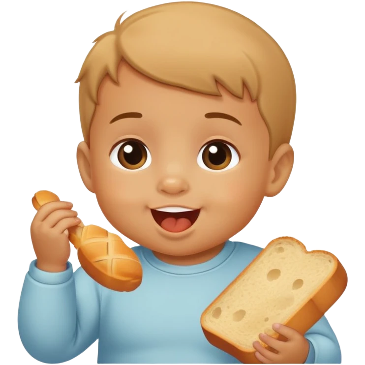 Baby eating bread emoji