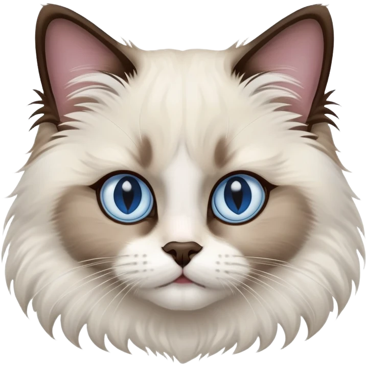 bicolor ragdoll cat face emoji