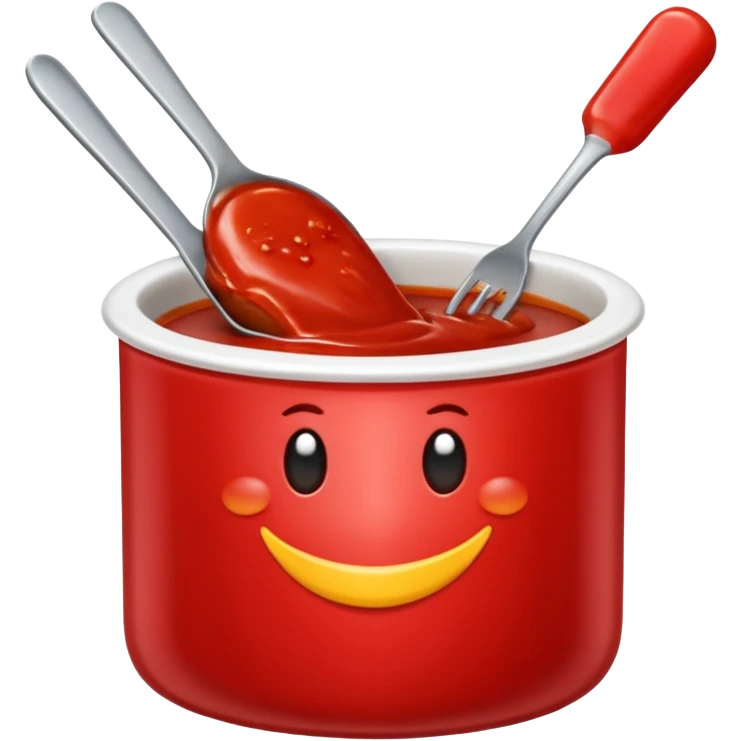 Makaroner med ketchup och skivad korv emoji
