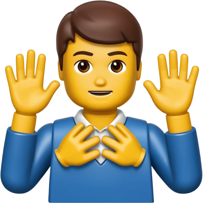 the hands need to be around the neck, hands like a lego person emoji