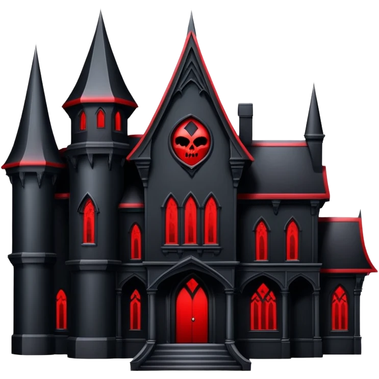 Goth vampire house black red emoji