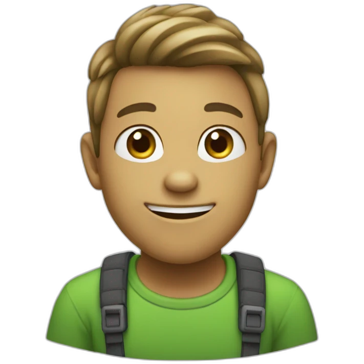 Singe souriant vert emoji