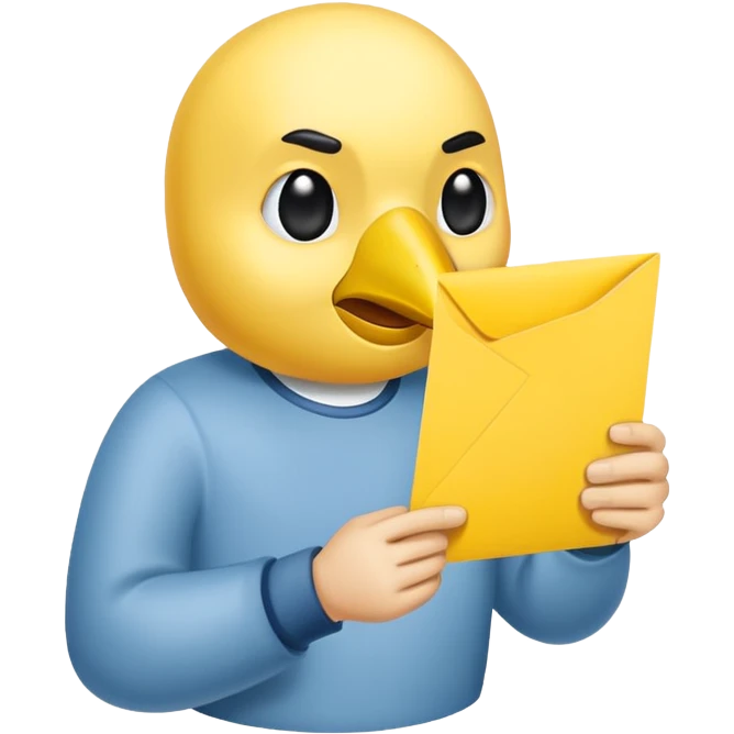 truthahnvogel holding yellow paper emoji