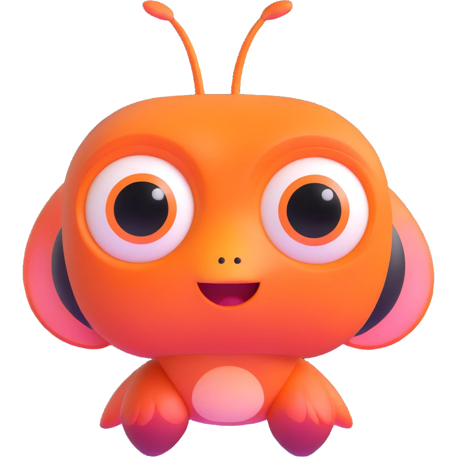 Pixar character with big eyes emoji