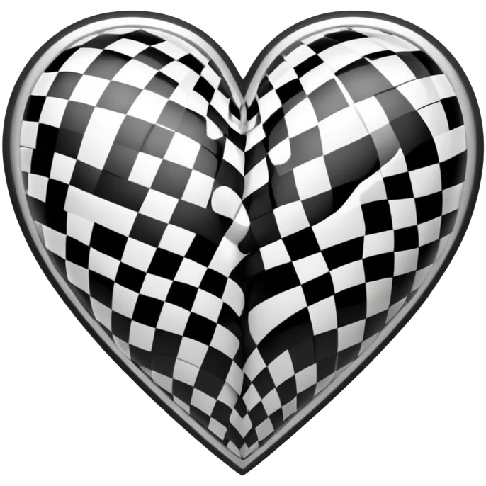 black and white checkered heart emoji