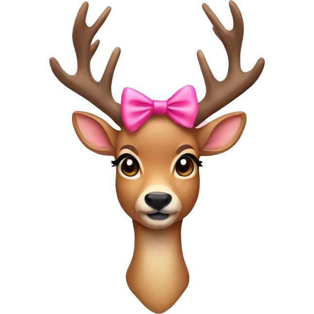 Deer with pink bow emoji