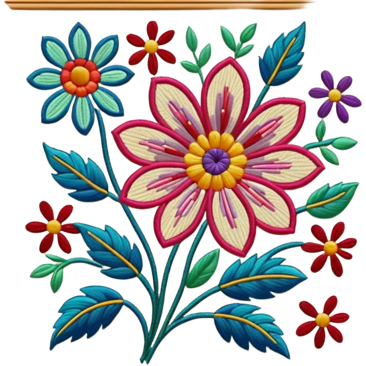 flower patterned embroidery canvas emoji