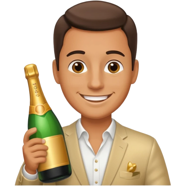 man with sampine bottle emoji