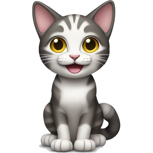 a cat that waves its hind leg to say ‘hello.’ emoji