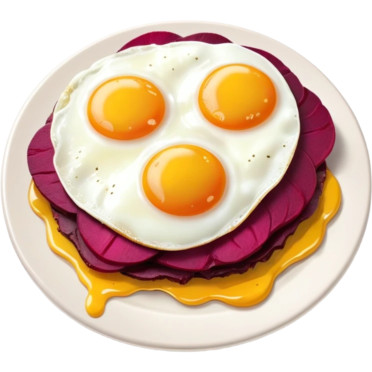 pyttipanna med picklade rödbetor och stekt ägg emoji