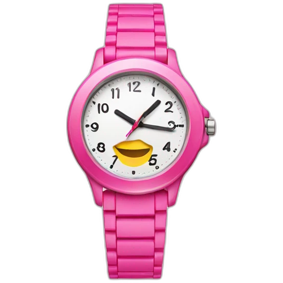 Reloj rosa emoji