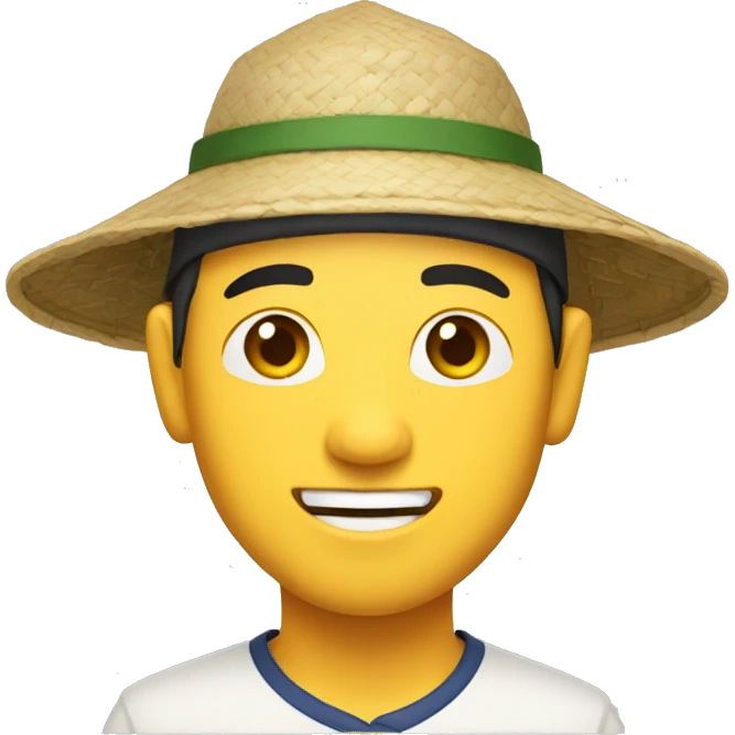 chinese man wearing rice paddy hat emoji