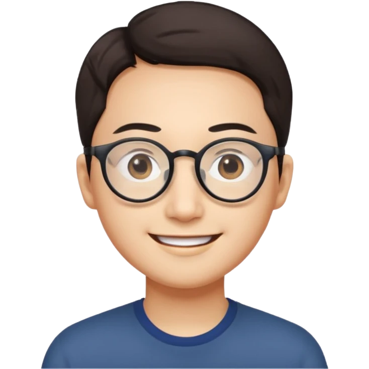 OJOS RASGADOS, NO TAN REDONDOSSSSSSSS, Y SONRIENTE, Y LAS GAFAS? emoji