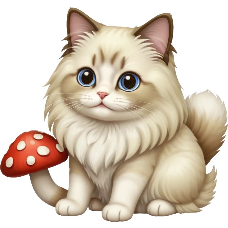 One ragdoll cat selling mushrooms emoji