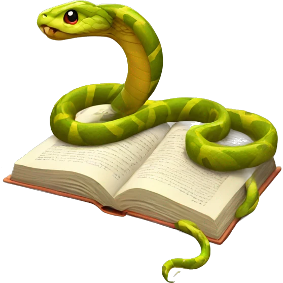 Snake with a book emoji