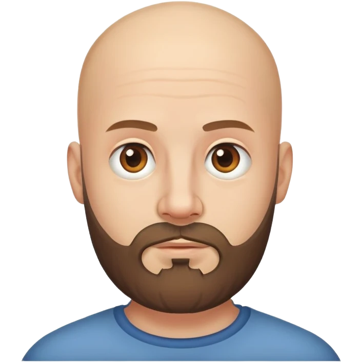Bald man with beard emoji