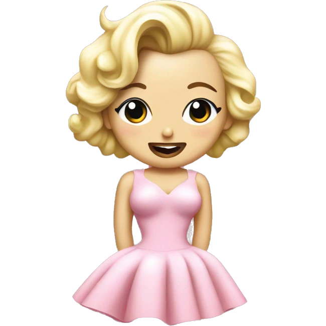 Marilyn Monroe on a pink dress that has a corns on it emoji
