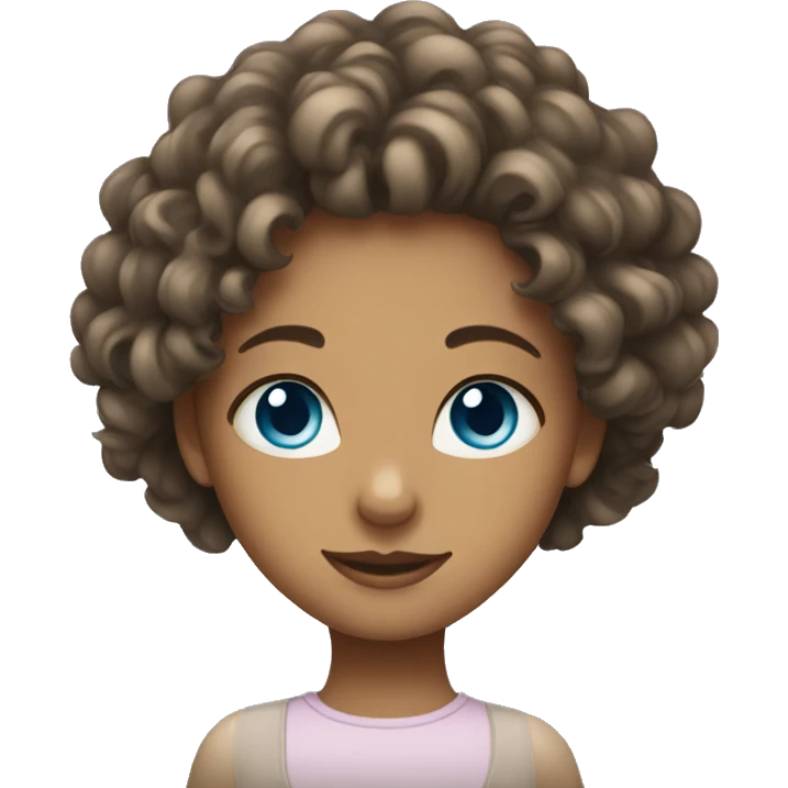 girl with curly hair and blue eyes emoji