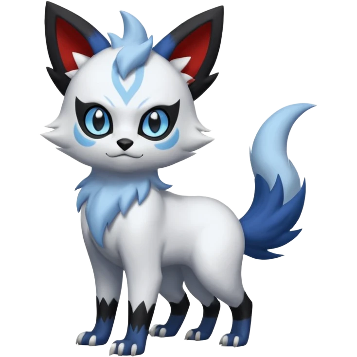 Delcatty-Litten-Zorua-Absol-Sprigatito-fusion, full body emoji