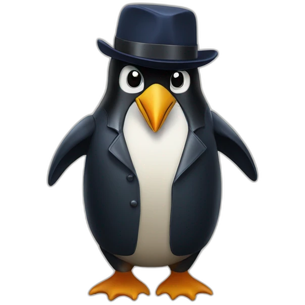 penguin superhero with peakyblindersivycap emoji