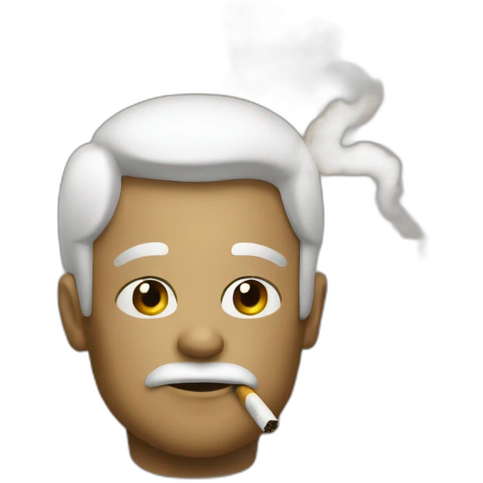 a three smoking emoji