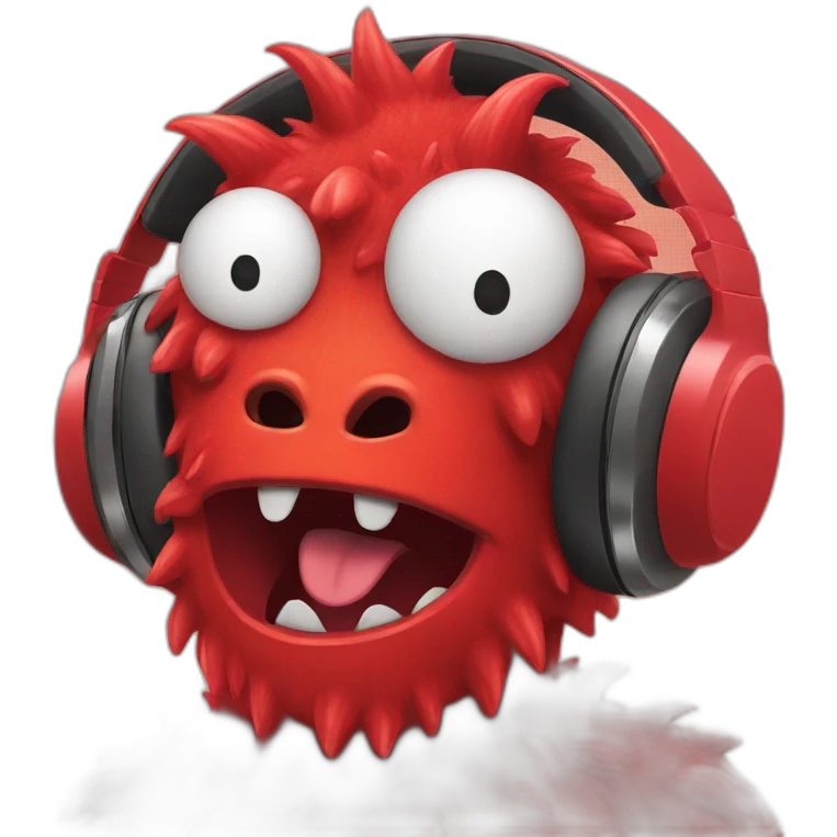 red monster with headphones emoji