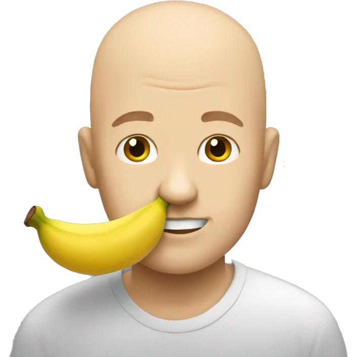 bald guy eating banana emoji