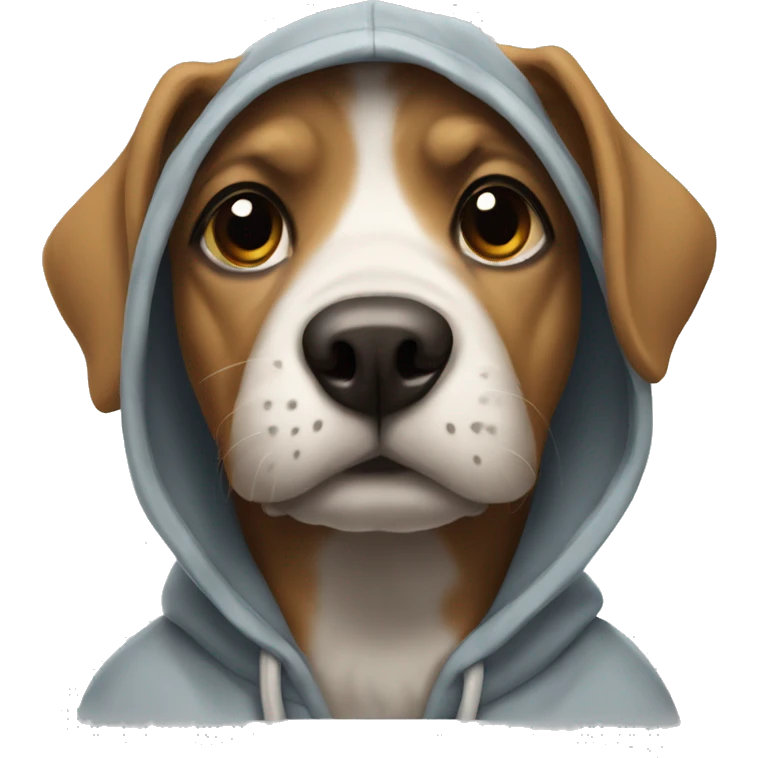 Dog wearing hoddie emoji