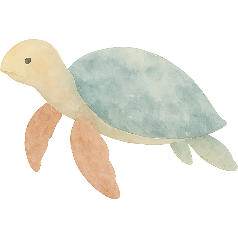 turtle watercolor art style emoji