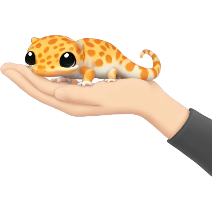 orange leopard gecko in hand emoji