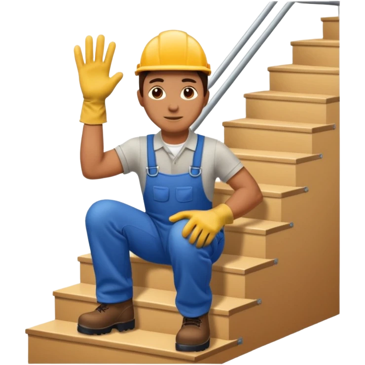 Apartment Mover, Stair Spotter with gloves. emoji